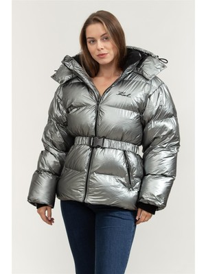 Karl Lagerfeld Metallic Puffer Kadın Şişme Mont Çok Renkli