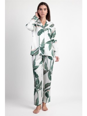 Admas Luxury Leaves Kadın Pijama Takımı Çok Renkli