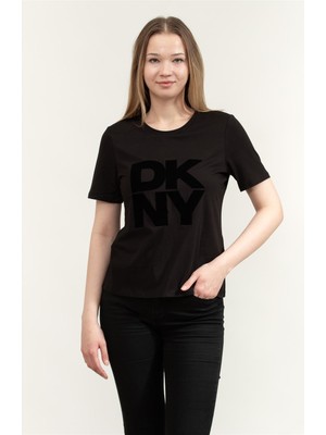 Dkny Kadın Bisiklet Yaka T-Shirt Siyah