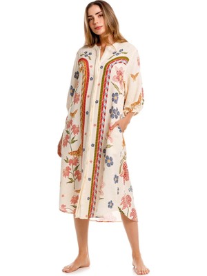 Agua Bendıta Agua Bendita Clavelina Fiore 19740 Kadın Kaftan Çok Renkli