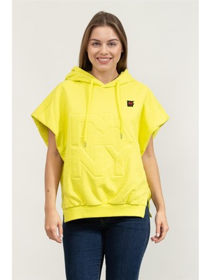 Dkny Kadın Kapüşonlu Sweatshirt Sarı