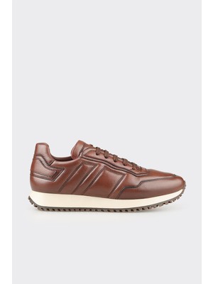 Elle Brown Leather Men's Sneakers