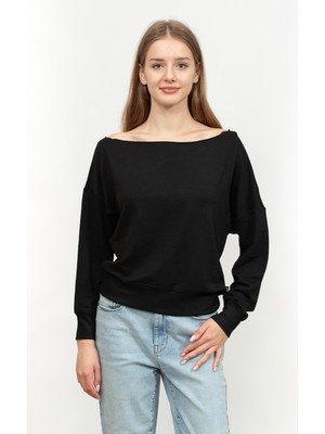 Dkny Kadın Bisiklet Yaka Sweatshirt Siyah