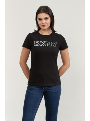 Dkny Kadın Bisiklet Yaka T-Shirt Siyah