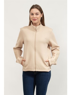 Ea7 Kadın Fermuarlı Sweatshirt Gri