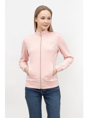 Ea7 Kadın Fermuarlı Sweatshirt Pembe