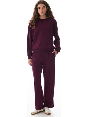 Penti Bordo Modal Bisiklet Yaka Oversize Sweatshirt