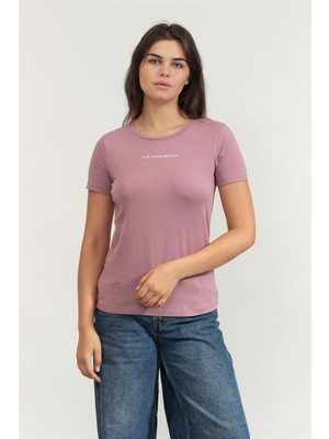 Ea7 Kadın Bisiklet Yaka T-Shirt Çok Renkli