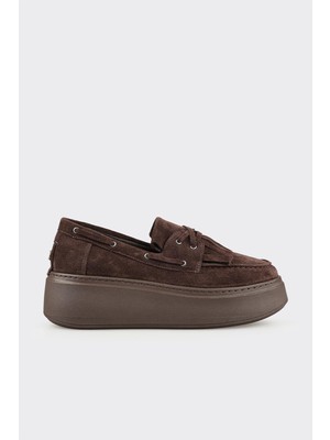 Elle Brown Leather Women's Casual Shoes