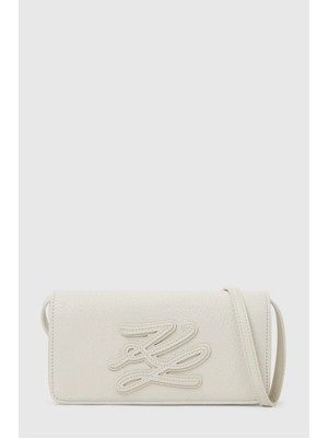 Karl Lagerfeld K/autograph Patch Mini Flap Cb Kadın Mini Omuz Çantası Beyaz