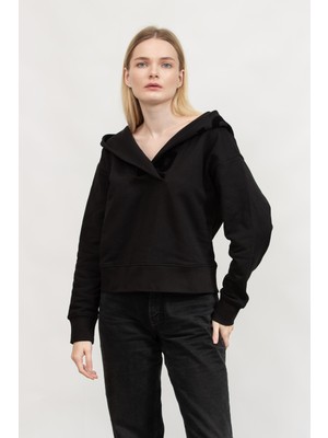 Karl Lagerfeld Kadın Kapüşonlu Sweatshirt Siyah