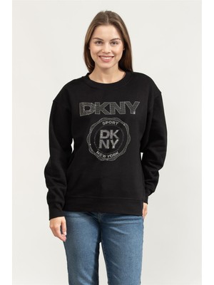 Dkny Kadın Bisiklet Yaka Sweatshirt Siyah