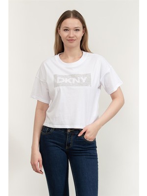 Dkny Kadın Bisiklet Yaka T-Shirt Beyaz