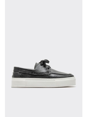 Elle Black Leather Women's Casual Shoes
