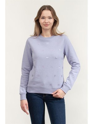 Karl Lagerfeld Kadın Bisiklet Yaka Sweatshirt Lavanta