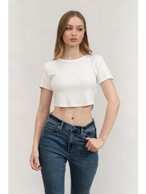 Dkny Kadın Bisiklet Yaka T-Shirt Fil Dişi