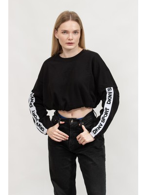 Dkny Kadın Bisiklet Yaka Sweatshirt Siyah
