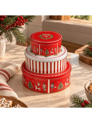 Sarkap Home Nutcracker 3’lü Metal Saklama Kutusu Seti 240×100 mm 4,5 L, 190×80 mm 2,3 L, 133×60 mm 0,8 L.