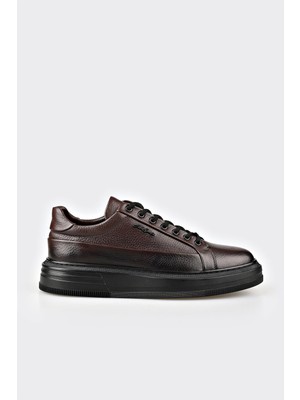 Elle Brown Leather Men's Sneakers