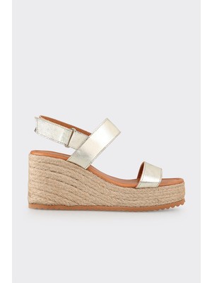 Elle Gold Deri Kadın Espadril