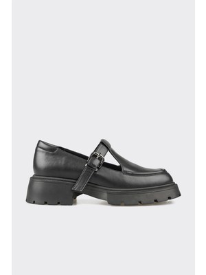 Elle Black Leather Women's Casual Shoes