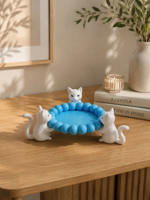 Maison Luré Sevimli 3D Kedi Tasarımlı Dekoratif Takı ve Aksesuar Organizeri Makyaj & Takı Organizeri