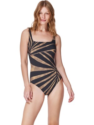 Gottex Square Neck Tank Kadın Mayo Siyah