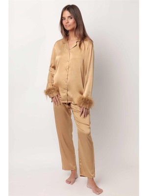 Admas Marabu Luxe Kadın Pijama Takımı Altın