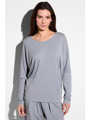 Zımmerlı Zimmerli Pureness Kadın Uzun Kollu T-Shirt Mavi