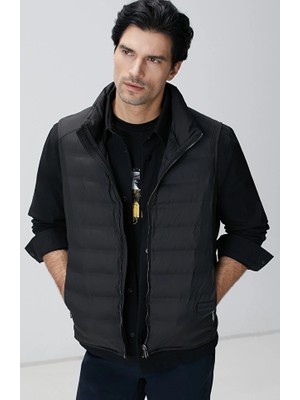 Network Siyah Puffer Casual Yelek