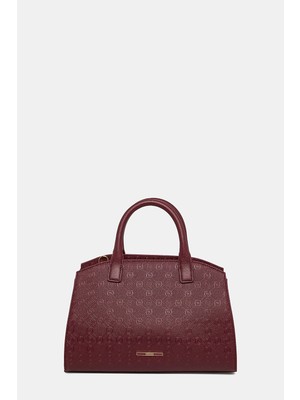 Vakko Bordo Monogram Çanta