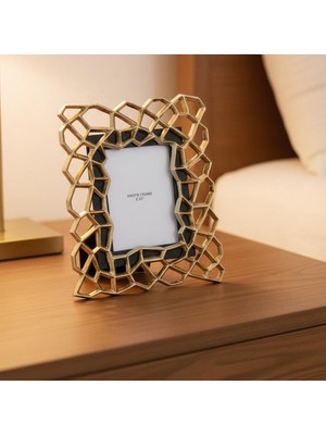 Cornella Pillar Antik Gold Siyah Metal Çerçeve Küçük En:25 cm x Boy:31 cm