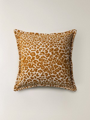 Minihol Melo Leopar Desenli Kırlent Kılıfı  (45 x 45 Cm)