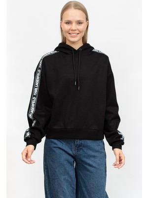 Karl Lagerfeld Kadın Kapüşonlu Sweatshirt Siyah