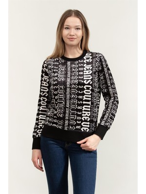 Versace Jeans Couture Kadın Bisiklet Yaka Sweatshirt Siyah
