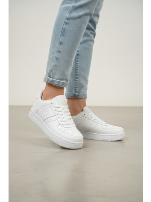 Enoch Yan Çizgili Kalın Tabanlı Bağcıklı Kadın Sneaker