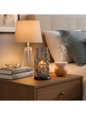 Cornella Pillar Antik Gold Gri Ombreli Cam Mumluk