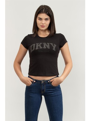 Dkny Kadın Bisiklet Yaka T-Shirt Siyah