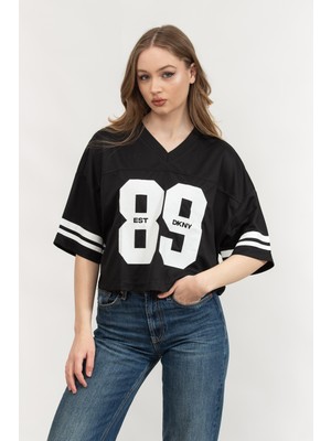 Dkny Kadın V Yaka T-Shirt Siyah