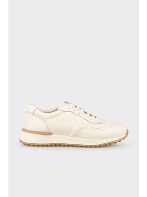 Elle Ecru Leather Men's Sneakers