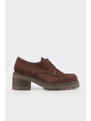Elle Brown Leather Women's Heeled Shoes