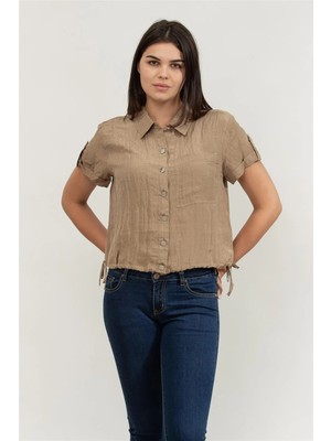 Dkny Kadın Bisiklet Yaka T-Shirt Vizon