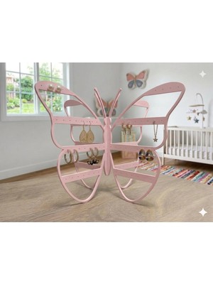 Maison Luré Modern Pembe Takı Standı, 108 Delikli Küpe Organizer, 4 Bölmeli Düzenleyici
