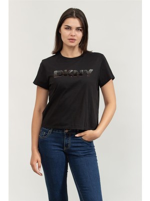 Dkny Kadın Bisiklet Yaka T-Shirt Siyah
