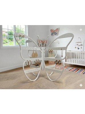 Maison Luré Beyaz Küpe Standı, 108 Delikli Takı Düzenleyici, 4 Bölmeli Organizer