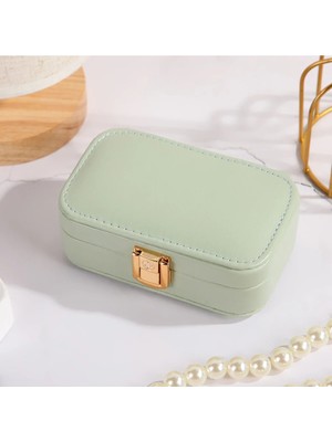 Maison Luré Yeşil Mini Deri Seyahat Takı Organizer, 15CM, Şık ve Pratik Mücevher Kutusu