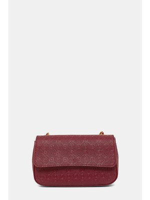 Vakko Bordo Monogram Çanta