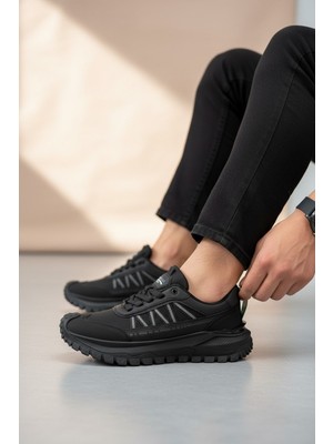 Enoch Yansıtıcı Çizgili Tırtıklı Tabanlı Bağcıklı Erkek Outdoor Spor Ayakkabı