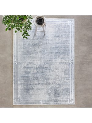 Kaşmir Halı Sare By Kaşmir Halı Bordure Grey Yıkanabilir Kaymaz Taban 100X200 cm