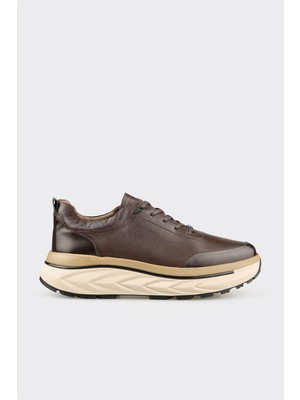 Elle Brown Leather Men's Sneakers
